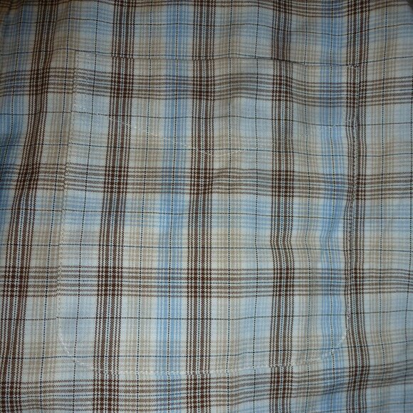 Khaki’s by Denver Hayes  Short Sleeve Plaid Button front Shirt Sz L - Picture 5 of 10